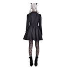 Darkinlove Women's Gothic Bat Wing Patchwork Two‑Tone Long Sleeved Short Dress