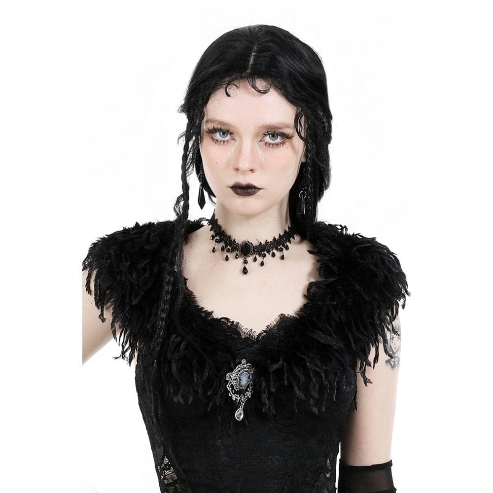 Darkinlove Women's Gothic Beaded Lace Choker