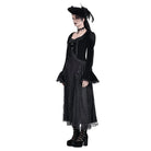 Darkinlove Women's Gothic Beaded Tassel Lace Trim Bell Sleeve Velvet Top