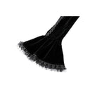 Darkinlove Women's Gothic Beaded Tassel Lace Trim Bell Sleeve Velvet Top