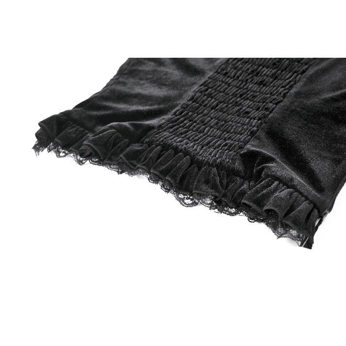 Darkinlove Women's Gothic Beaded Tassel Velvet Bustier