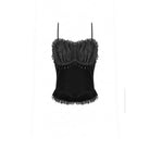 Darkinlove Women's Gothic Beaded Tassel Velvet Bustier
