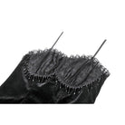 Darkinlove Women's Gothic Beaded Tassel Velvet Bustier