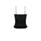 Darkinlove Women's Gothic Beaded Tassel Velvet Bustier