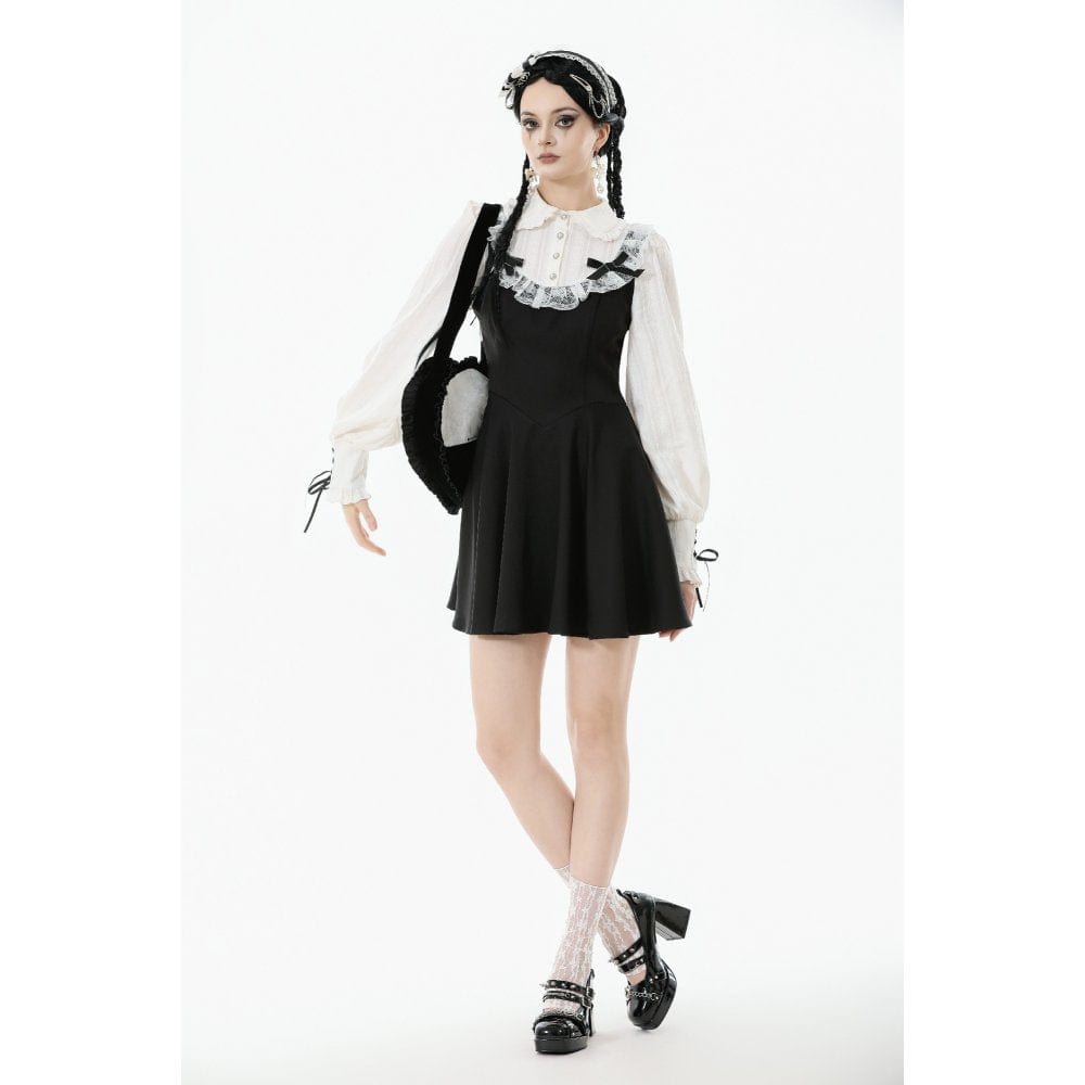 Darkinlove Women's Gothic Bow Black&White Heart Bag