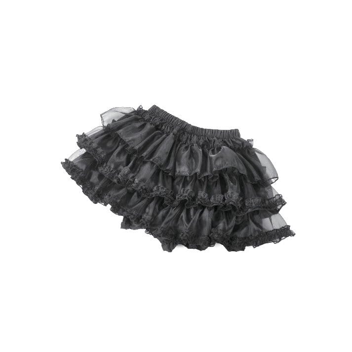 Pantaloncini a balze da donna Darkinlove con fiocco gotico e bordo in pizzo