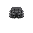 Darkinlove Women's Gothic Bowknot Lace-Trimmed Tiered Shorts