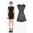 Darkinlove Women's Gothic Bowknot Pleated Sleeveless Dress