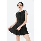Darkinlove Women's Gothic Bowknot Pleated Sleeveless Dress