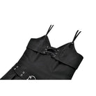 Darkinlove Women's Gothic Buckle Strap Plunging V-neck Slip Dress