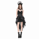 Darkinlove Women's Gothic Butterfly Bowknot Lace-up High-Low Skirt