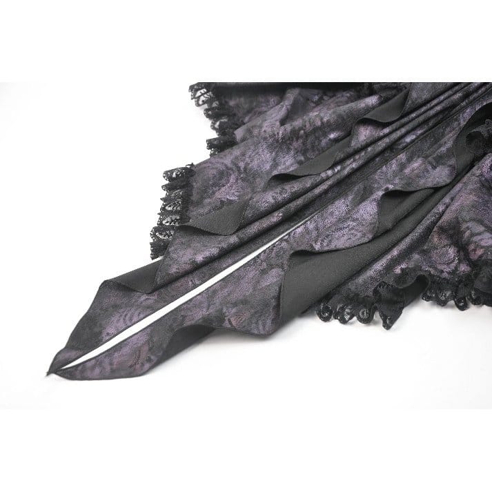 Darkinlove Women's Gothic Butterfly Bowknot Lace-up High-Low Skirt