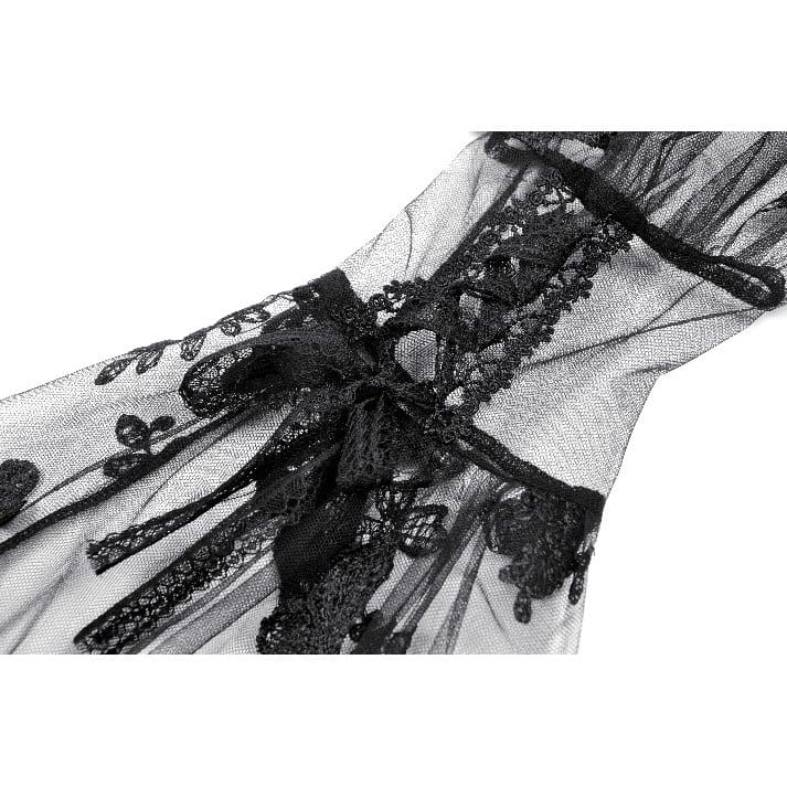 Mantella da donna Darkinlove in pizzo con ricami a farfalla gotica e maniche a campana.