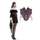 Darkinlove Women's Gothic Butterfly Embroidered Lace Underbust Corset