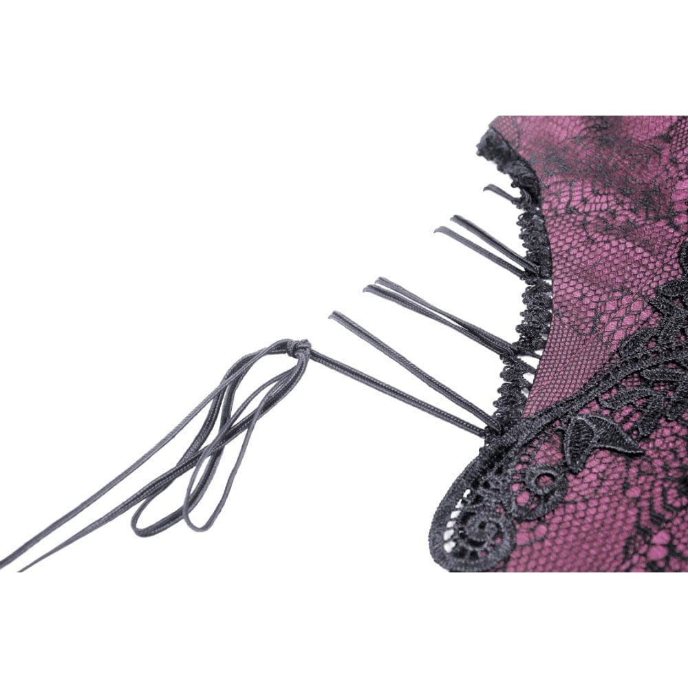 Darkinlove Women's Gothic Butterfly Embroidered Lace Underbust Corset