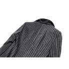 Darkinlove Women's Gothic Cobweb Lapel Pinstripe Single-breasted Long Coat