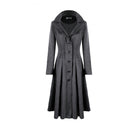 Darkinlove Women's Gothic Cobweb Lapel Pinstripe Single-breasted Long Coat