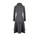 Darkinlove Women's Gothic Cobweb Lapel Pinstripe Single-breasted Long Coat