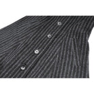 Darkinlove Women's Gothic Cobweb Lapel Pinstripe Single-breasted Long Coat