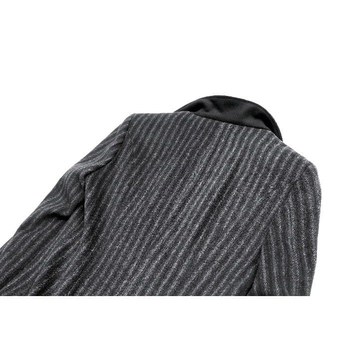 Darkinlove Women's Gothic Cobweb Lapel Pinstripe Single-breasted Long Coat