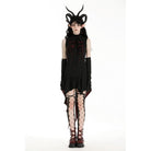 Darkinlove Women's Gothic Contrast Color Halloween Tail Dress