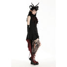 Darkinlove Women's Gothic Contrast Color Halloween Tail Dress