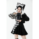 Darkinlove Women's Gothic Contrast Color Harlequin Hat