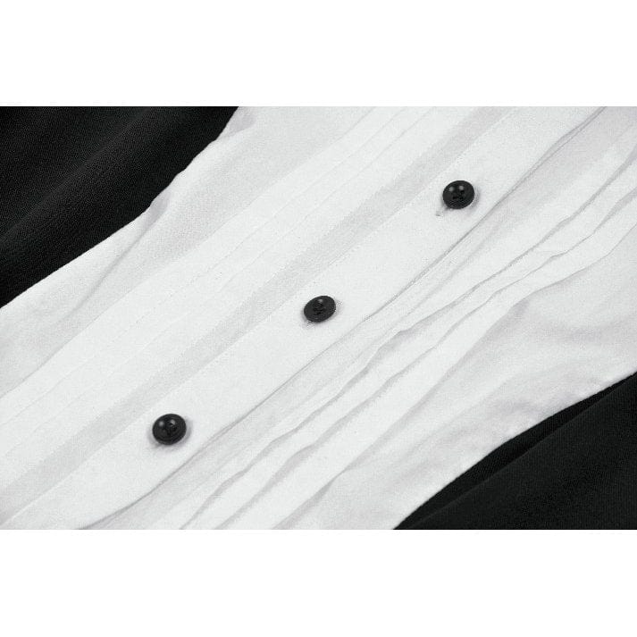 Darkinlove Women's Gothic Contrast Color Harlequin Puff Sleeved Dress