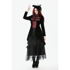 Darkinlove Women's Gothic Contrast Color Mock Two-piece Swallow-tailed Jacket