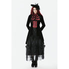 Darkinlove Women's Gothic Contrast Color Mock Two-piece Swallow-tailed Jacket