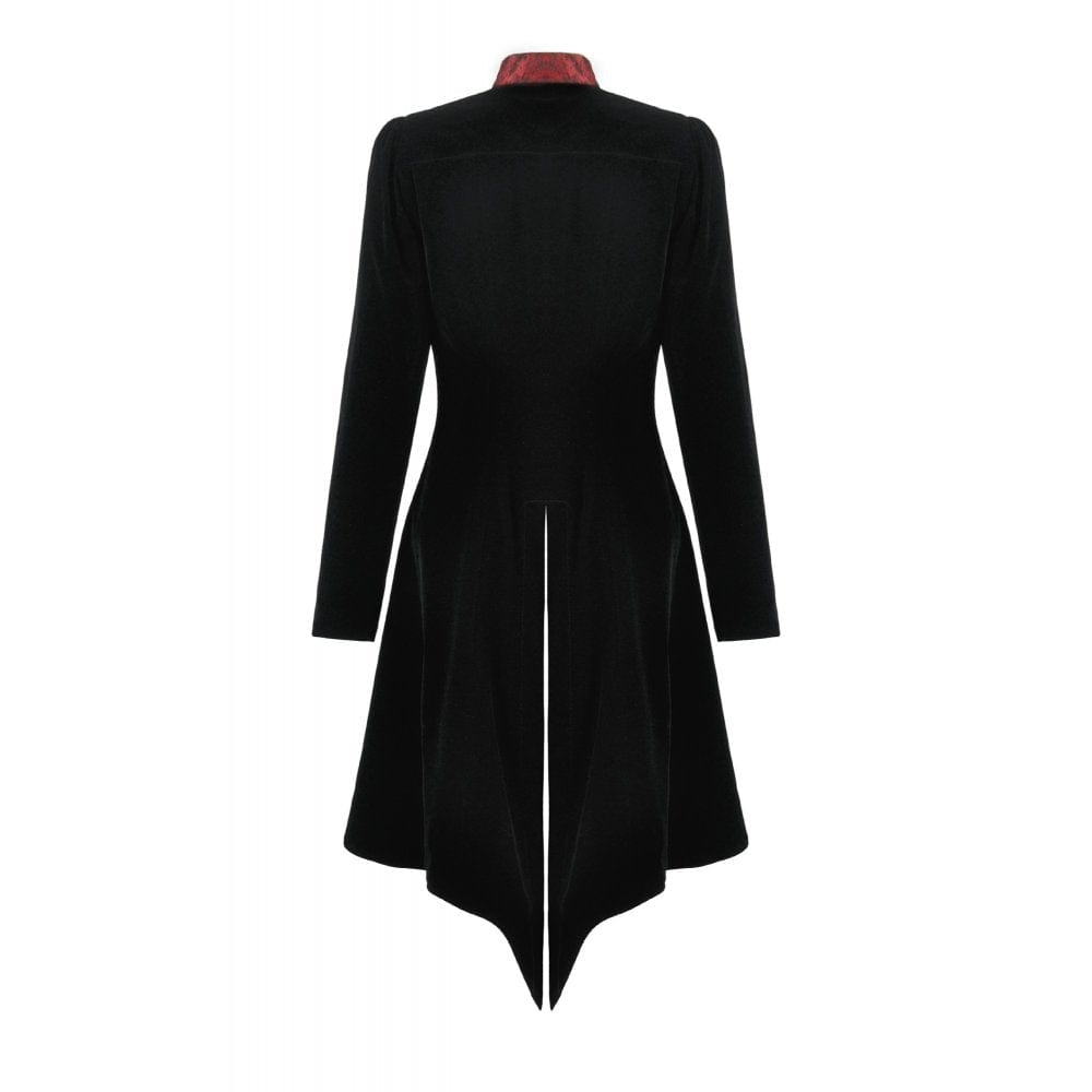 Darkinlove Women's Gothic Contrast Color Mock Two-piece Swallow-tailed Jacket