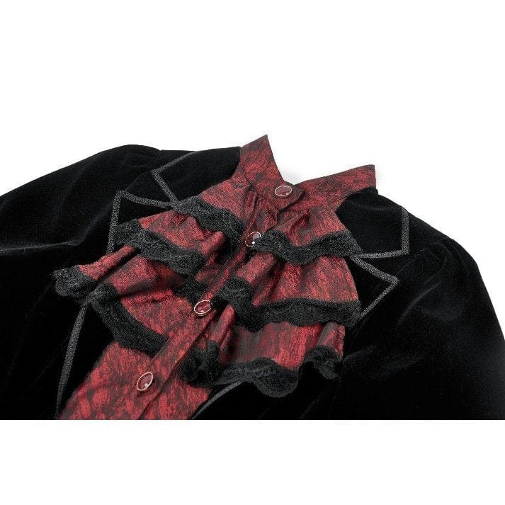 Darkinlove Women's Gothic Contrast Color Mock Two-piece Swallow-tailed Jacket