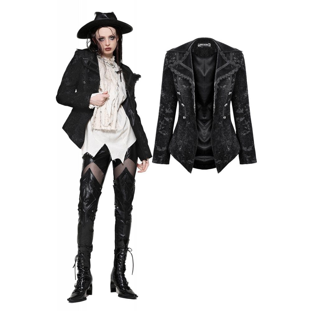 Darkinlove Women's Gothic Crochet Lace-up Jacket