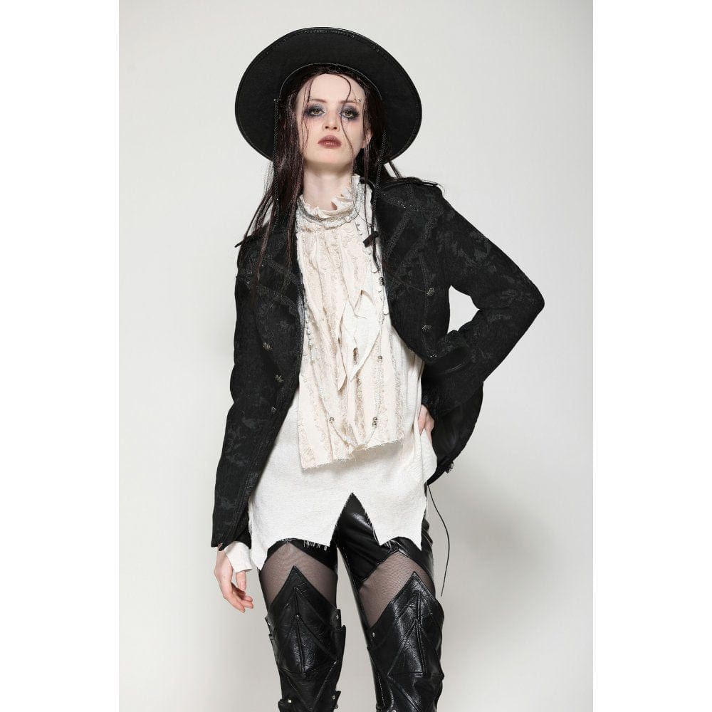 Darkinlove Women's Gothic Crochet Lace-up Jacket