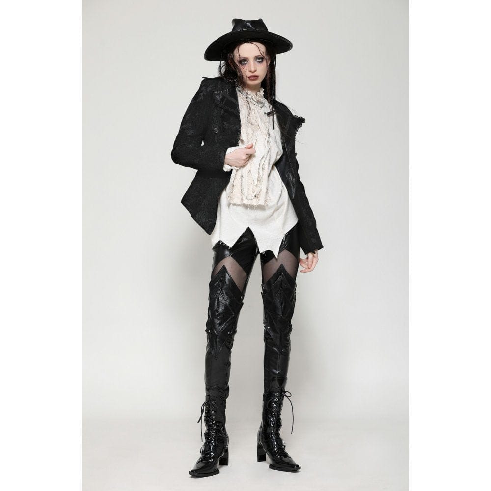 Darkinlove Women's Gothic Crochet Lace-up Jacket