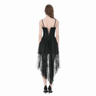 Darkinlove Women's Gothic Cross Floral Sheer Slip Dress with Tail