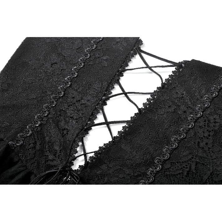 Darkinlove Women's Gothic Cross Floral Sheer Slip Dress with Tail