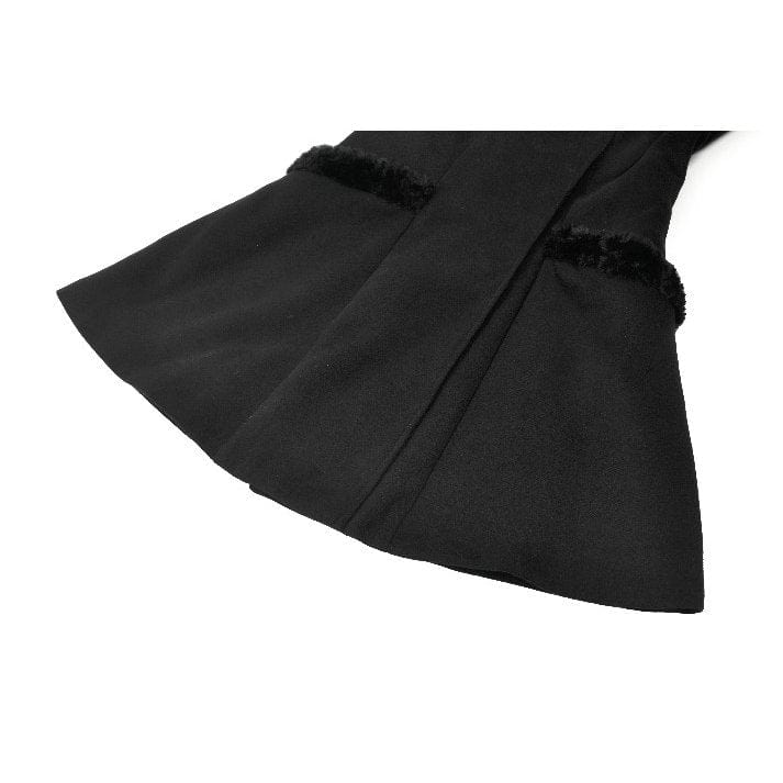 Darkinlove Women's Gothic Cross Plush Cat Ear Hooded Coat