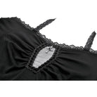 Darkinlove Women's Gothic Cross Ruched Halter Short Sleeve Crop Top