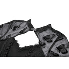 Darkinlove Women's Gothic Cut-out Butterfly Mesh Sleeves Shirt