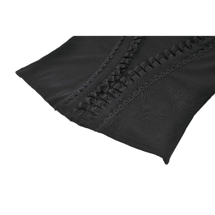 Darkinlove Women's Gothic Cut-out Butterfly Mesh Sleeves Shirt