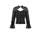 Darkinlove Women's Gothic Cut-out Butterfly Mesh Sleeves Shirt