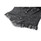 Darkinlove Women's Gothic Cutout Lace Ruffles Jacquard Short Sleeved Shirt