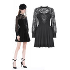 Darkinlove Women's Gothic Cutout Lace Splice Dress