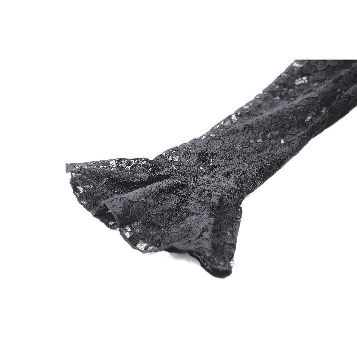 Vestido de noche gótico de terciopelo con encaje y aberturas para mujer de Darkinlove