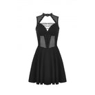 Darkinlove Women's Gothic Cutout Mesh Splice Buckle Dress