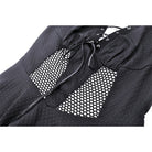 Darkinlove Women's Gothic Cutout Mesh Splice Buckle Dress