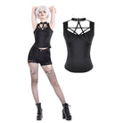 Darkinlove Women's Gothic Cutout Pentacle Buckle Strap Tank Top