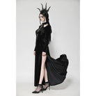 Darkinlove Women's Gothic Cutout Side Slit Velvet Party Dress