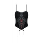 Darkinlove Women's Gothic Decal Lace-up Velvet Bustier